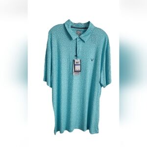 NWT Callaway Opti Dry golf polo, men's XL, blue, design - patter